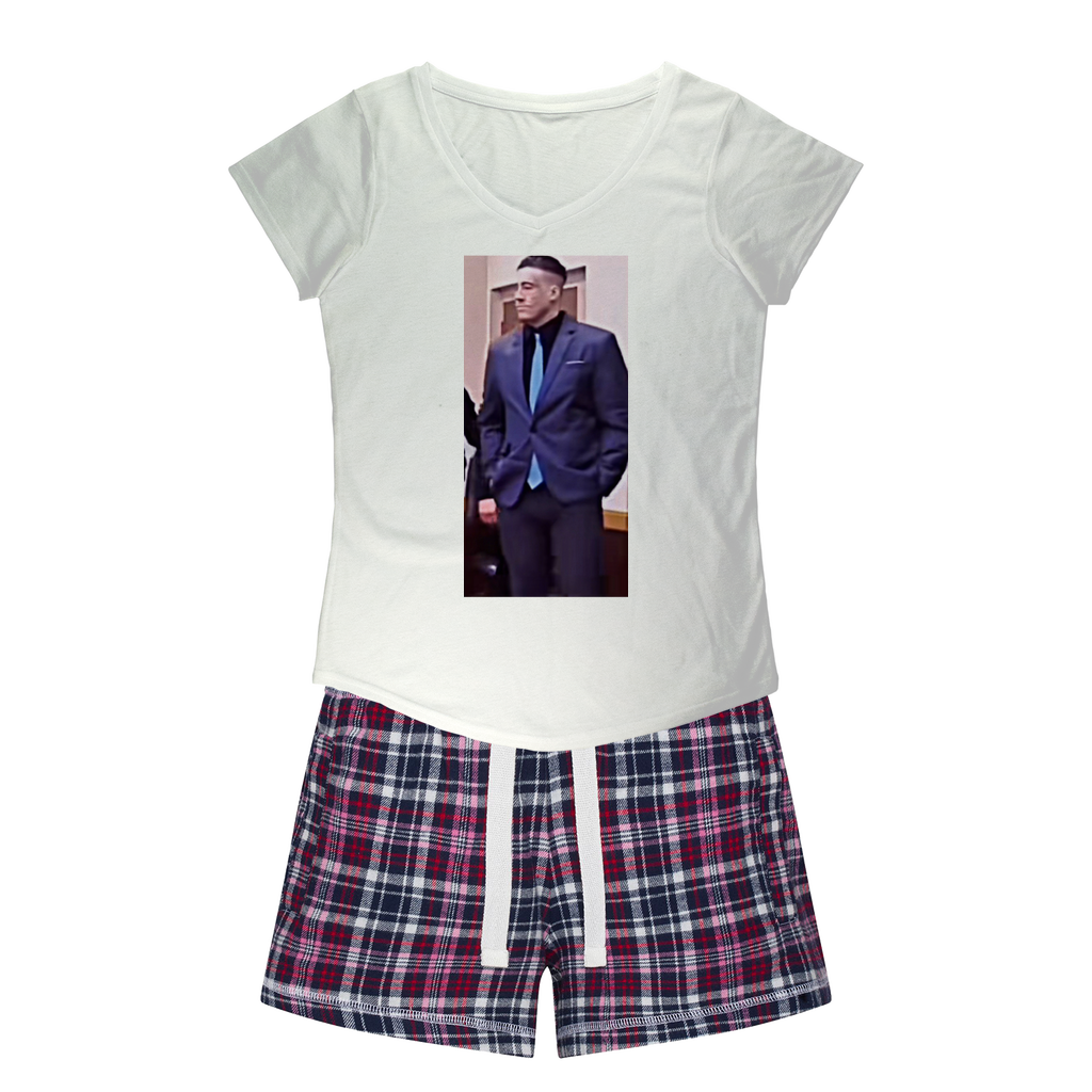 wade in a suit Wade Wilson Sexy Women's Tee & Flannel Short