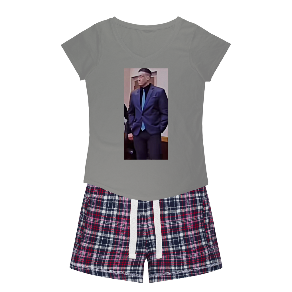 wade in a suit Wade Wilson Sexy Women's Tee & Flannel Short