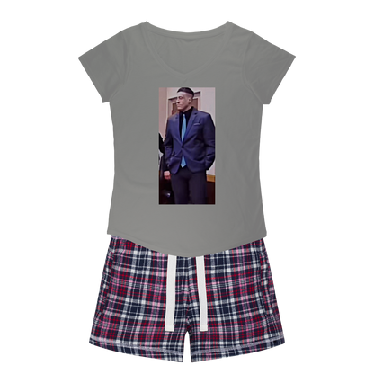 wade in a suit Wade Wilson Sexy Women's Tee & Flannel Short