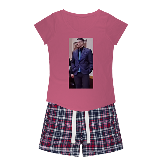 wade in a suit Wade Wilson Sexy Women's Tee & Flannel Short